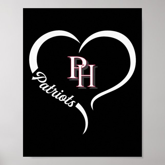 Patrick Henry Patriots Logo Half Heart Slogan Hs  Poster (Front)