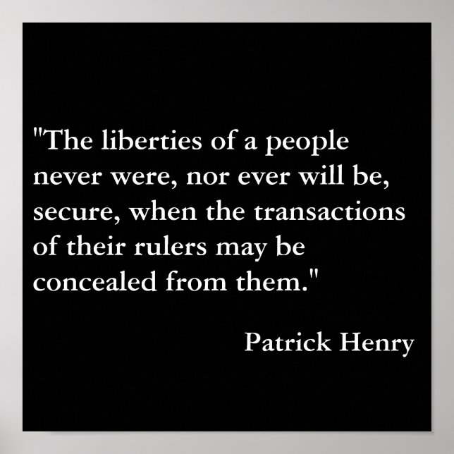 Patrick Henry Quote Poster (Front)