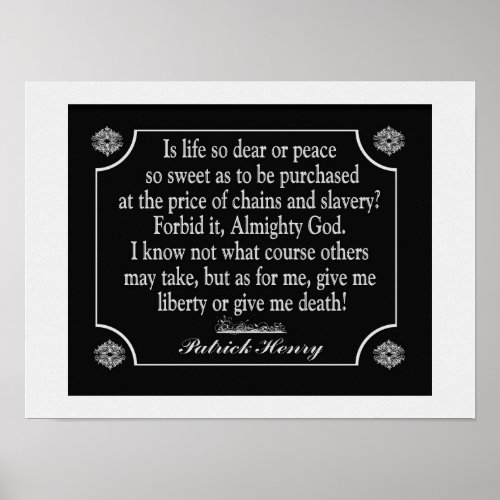 Patrick Henry Speech Quote _ art print