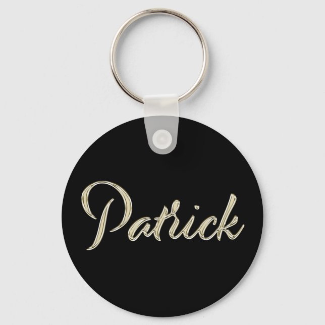 Patrick Name whitegold Button Schlüsselanhänger Keychain (Front)
