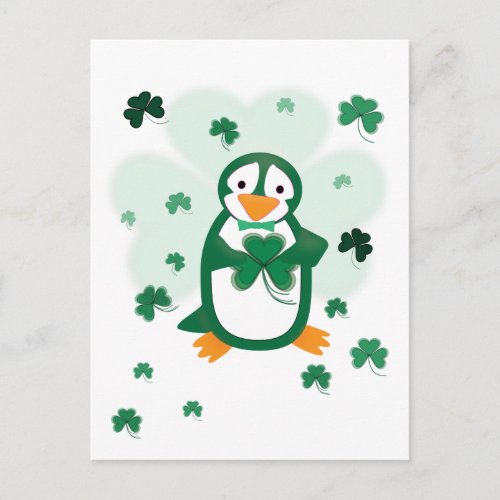 Patrick Penguin St Patricks Day Postcard