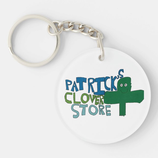 Patrick's Clover Store Logo Keychain (Front)