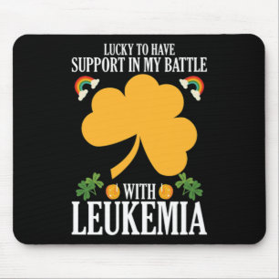 Patricks Day Four Leaf Clover Leukemia Awareness M Mouse Pad