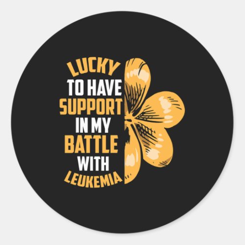 Patricks Day Four Leaf Clover Raise Leukemia Aware Classic Round Sticker