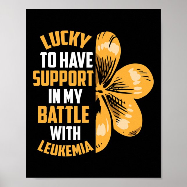 Patricks Day Four Leaf Clover Raise Leukemia Aware Poster (Front)