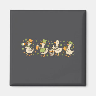 Patricks Day,funny Goose, Shamrock, Beer Gift Tee  Magnet