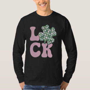 Patricks Day Lucky Groovy Disco Ball Patricks Clov T-Shirt