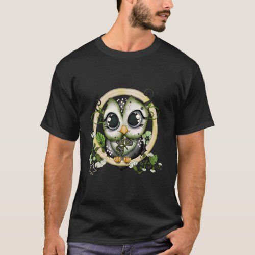 PatrickS Day Shamrock Owl Cute T_Shirt