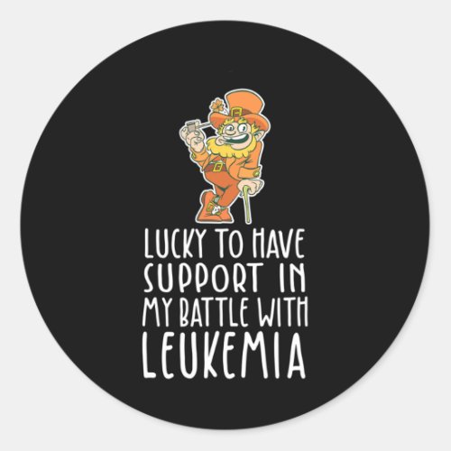 Patricks Four Leaf Clover Leprechaun Leukemia Awar Classic Round Sticker