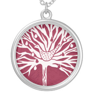 Patridge in Pear Tree Silver Plated Necklace