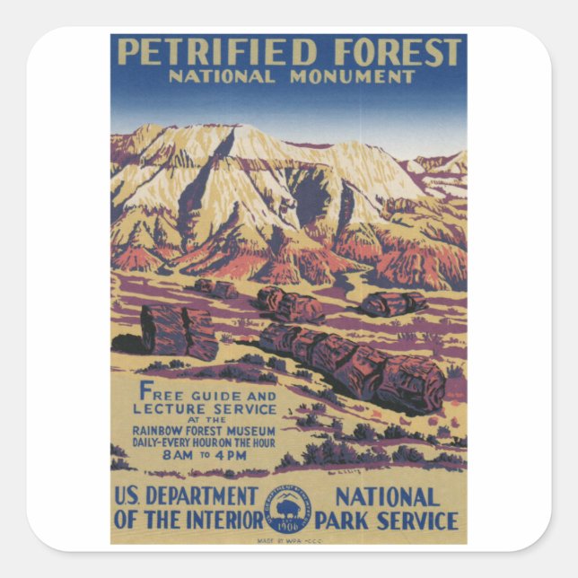 Patrified Forest - Vintage Travel Square Sticker (Front)