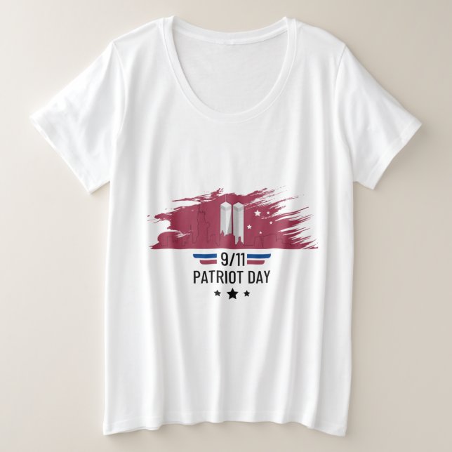 Patriot 9-11 Day Plus Size T-Shirt (Design Front)