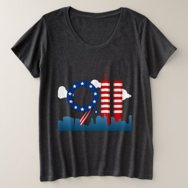 Patriot 9-11 Day Plus Size T-Shirt (Design Front)