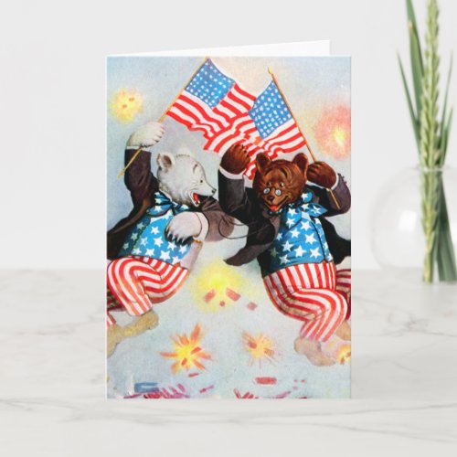 Patriot Bear Celebrate the Fourth of July Card