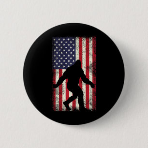 Patriot Bigfoot Sasquatch Love Usa American Flag 4 Button