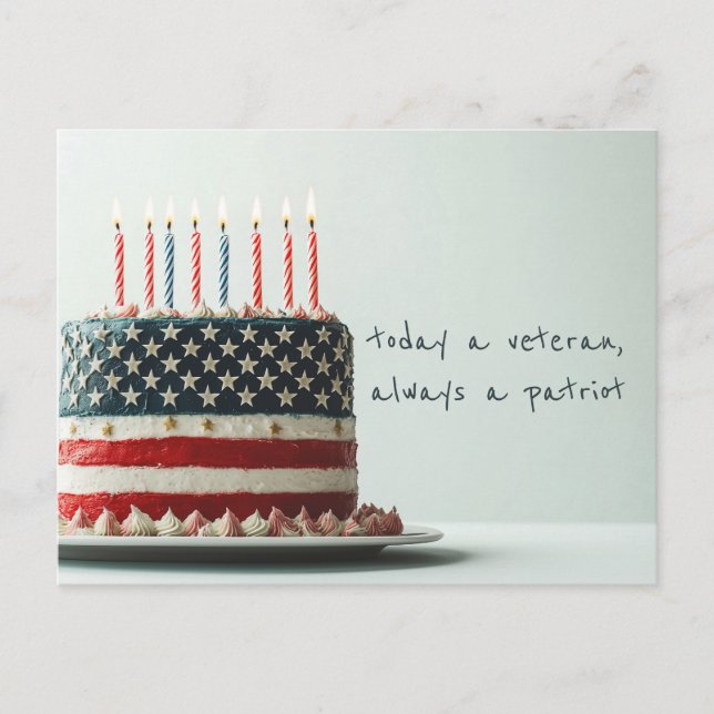 Patriot Birthday Cake Postcard (Front)