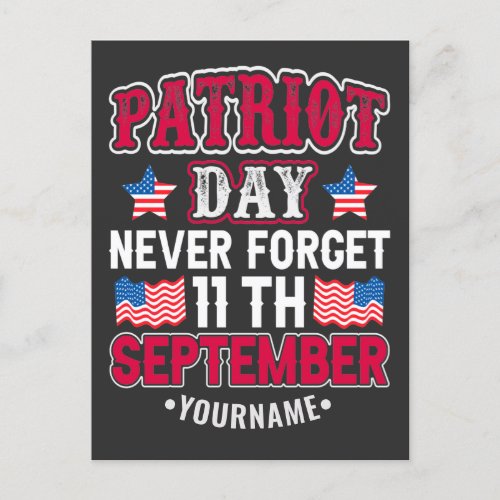 Patriot Day Never Forget 9 11 Postcard