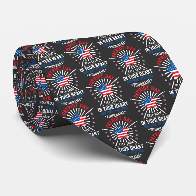 Patriot Day Never Forget September 11 2001 Neck Tie (Rolled)