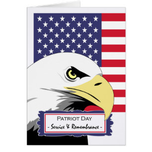 Patriot Day with Eagle and American Flag Cards