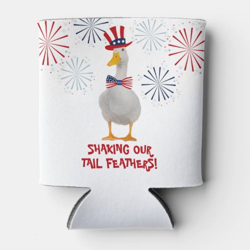 Patriot Duck Shaking our Tail Feather Can Cooler
