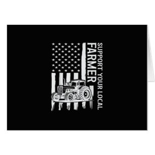 Patriot Farming Tractor USA Flag Farmer Father's D Card