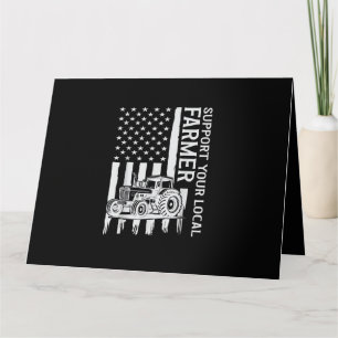 Patriot Farming Tractor USA Flag Farmer Father's D Card