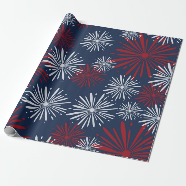 Patriot Fireworks Wrapping Paper (Unrolled)