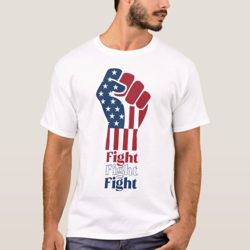 Patriot Fist Red White  Blue T_Shirt