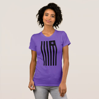 PATRIOT FLAG BLACK AND WHITE STAR AND STRIPES T-Shirt