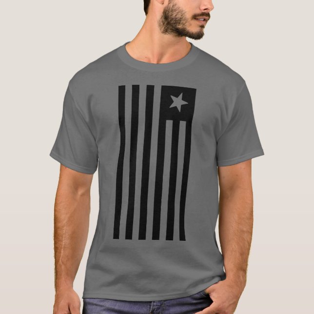 PATRIOT FLAG BLACK AND WHITE T-Shirt (Front)