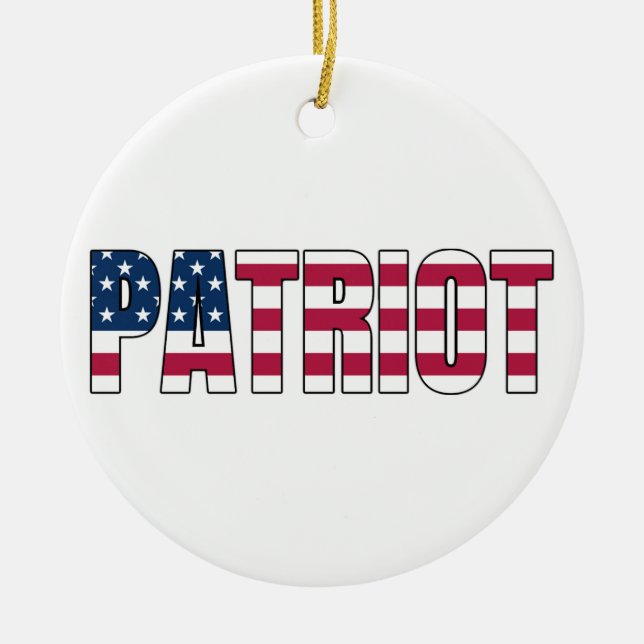 Patriot Flag Ceramic Ornament (Front)