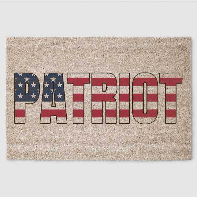 Patriot Flag Fiber Doormat (Front)