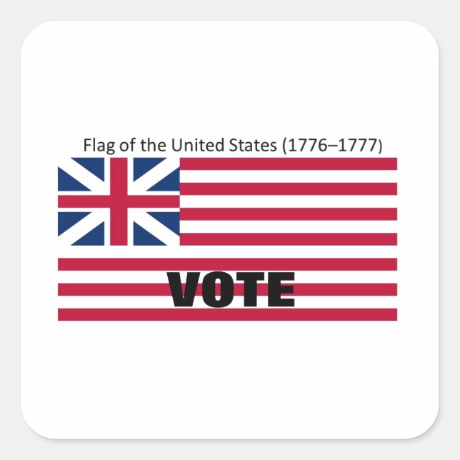 Patriot Flag Hat Series Square Sticker (Front)