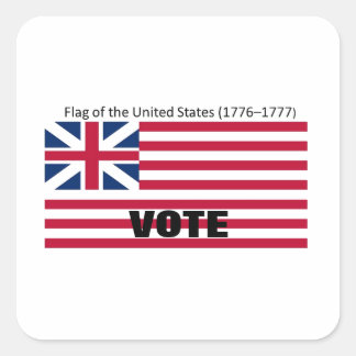 Patriot Flag Hat Series Square Sticker