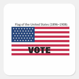 Patriot Flag Hat Series Square Sticker