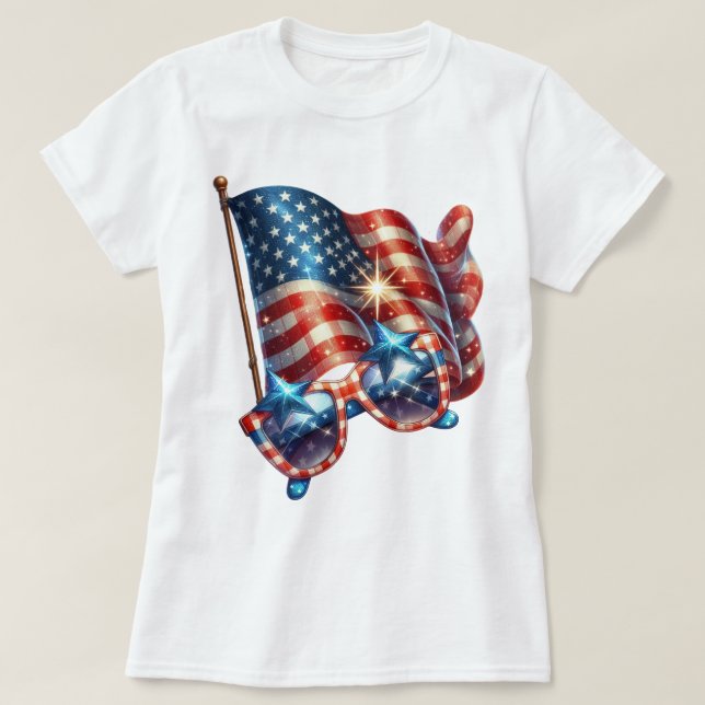 Patriot Gingham Art  T-Shirt (Design Front)