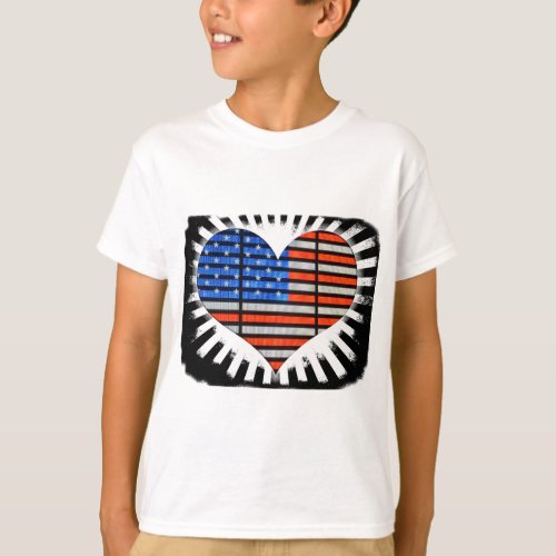 Patriot Heart American Flag T_Shirt