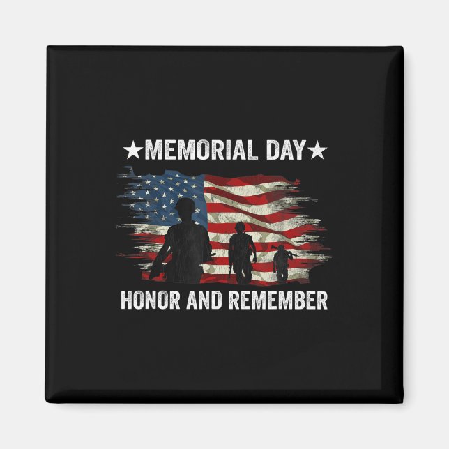 Patriot Honor And Remember Soldier Memorial Day  Magnet (Front)