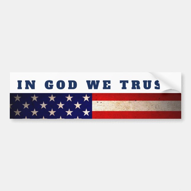 Patriot In God We Trust American Flag Bumper Sticker (Front)