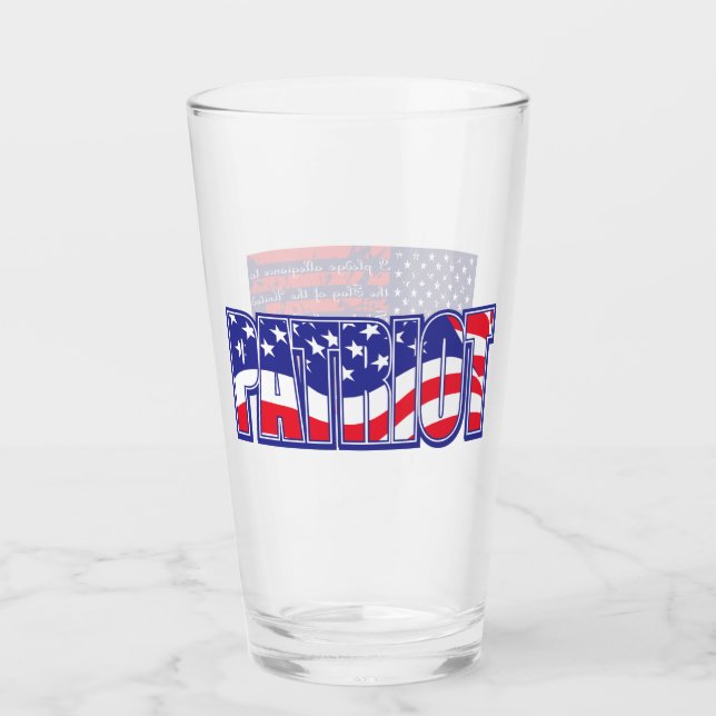 Patriot in the United States Flag Glass (Front)