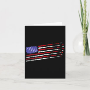 Patriot July 4th Fighter Jets Airplane Usa Flag Ki Card