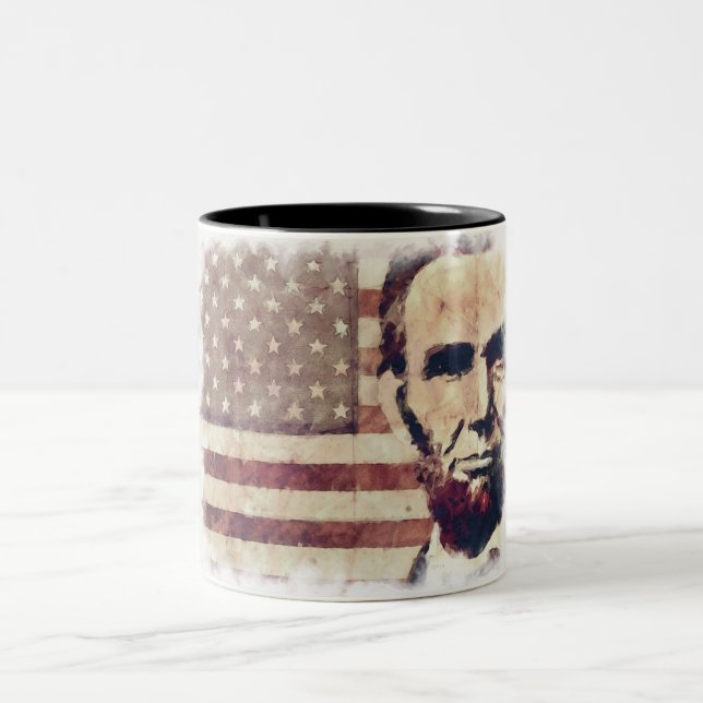 Patriot President Abraham Lincoln Two-Tone Coffee Mug (Center)