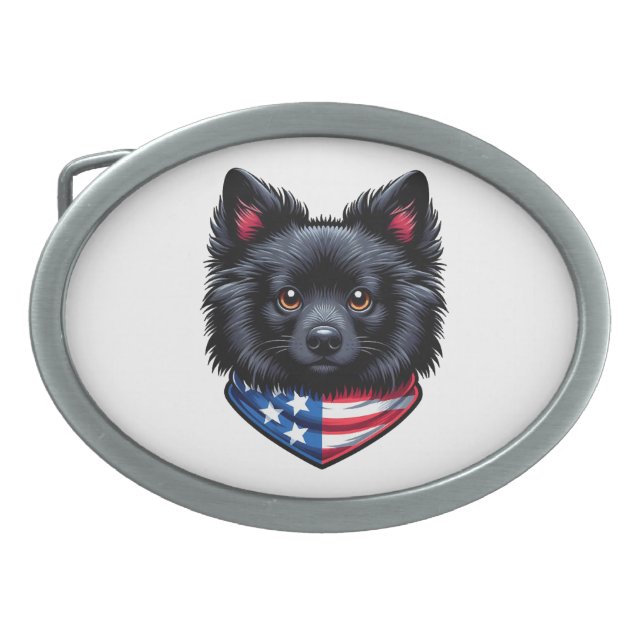Patriot Pup Graphic Tee Belt Buckle (Front)