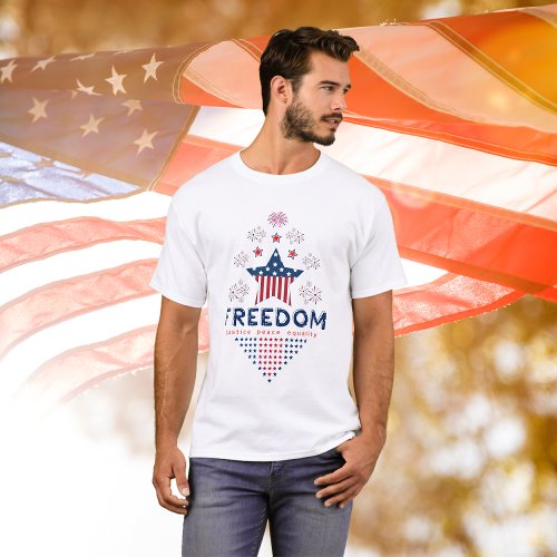 Patriot Red Blue Freedom USA Flag Star Mens Family