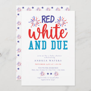 Patriot Red White Blue Baby Shower Invitations