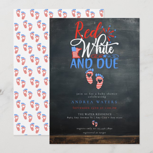 Patriot Red White Blue | Baby Shower Invitations (Front/Back)