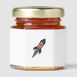 Patriot Rocket 4th of July Vintage Fireworks Desig Honey Jar Favors