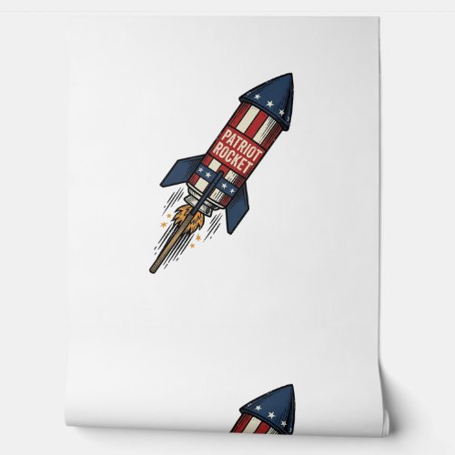 Patriot Rocket 4th of July Vintage Fireworks Desig Wallpaper