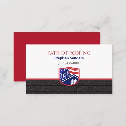 Patriot Roofing Shingles Construction Company Business Card