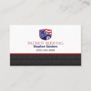 Patriot Roofing Shingles Construction Company Business Card by tyraobryant at Zazzle